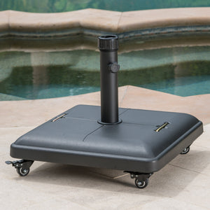 English Elm Christopher Knight Home® - WHEELIE Concrete Umbrella Base Square with Stainless Steel Handle, Fits Up to 11ft Umbrellas, Durable Black 60453.00