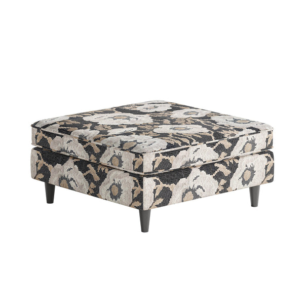 Fusion Argo Bloom Carbon Square Cocktail Ottoman - Multi-functional, Kid-friendly, Stylish Seating & Serving Multi Ws ,100% Polyester 170 Bloom Carbon Square Cocktail Ottoman