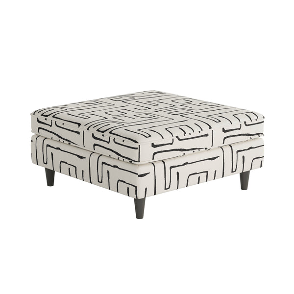 Fusion Durango Multi-functional Square Cocktail Ottoman – Padded, Kid-friendly, Stylish, And Sturdy Design White Grey W ,100% Polypropylene 170 Fossil Ebony Square Cocktail Ottoman