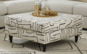 Fusion Durango Multi-functional Square Cocktail Ottoman – Padded, Kid-friendly, Stylish, And Sturdy Design White Grey W ,100% Polypropylene 170 Fossil Ebony Square Cocktail Ottoman