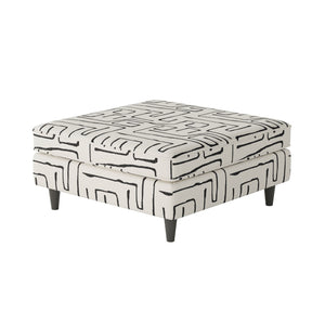 Fusion Durango Multi-functional Square Cocktail Ottoman – Padded, Kid-friendly, Stylish, And Sturdy Design White Grey W ,100% Polypropylene 170 Fossil Ebony Square Cocktail Ottoman
