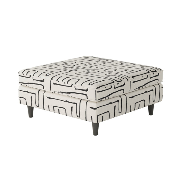 Fusion Durango Multi-functional Square Cocktail Ottoman – Padded, Kid-friendly, Stylish, And Sturdy Design White Grey W ,100% Polypropylene 170 Fossil Ebony Square Cocktail Ottoman