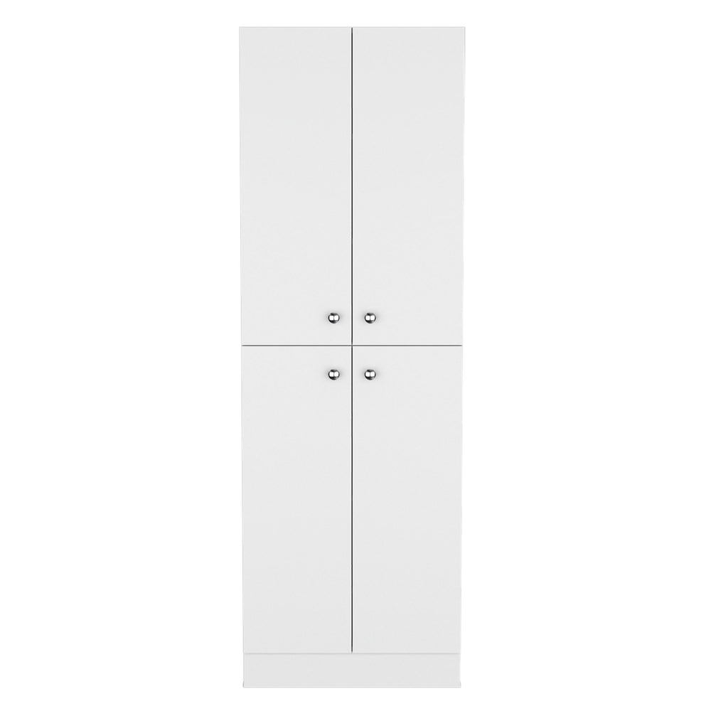 English Elm Lynch 71" Kitchen Pantry Cabinet White – 4-Door Freestanding Storage with 5 Adjustable Shelves, Versatile B200P188842