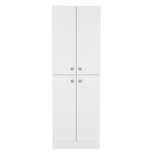 English Elm Lynch Kitchen Pantry Storage Cabinet 71" High — 4-Door Freestanding White Cupboard, 5 Adjustable Shelves, Multiuse B070P188842