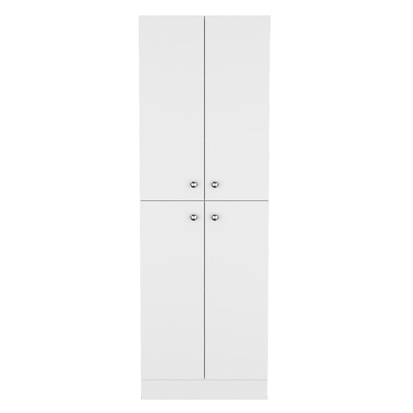 English Elm Lynch Kitchen Pantry Storage Cabinet 71" High — 4-Door Freestanding White Cupboard, 5 Adjustable Shelves, Multiuse B070P188842