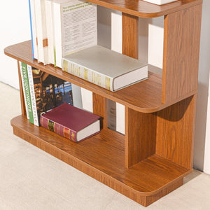 English Elm 31.5" Tall 5-tier Mdf Bookcase Slim Open Shelving Unit for Office Bedroom Living Room Dark Oak W2899P444153