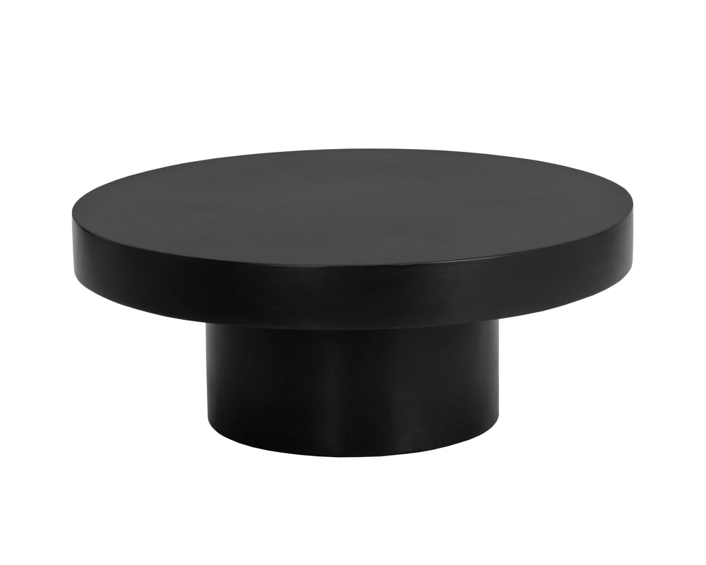 Sunpan Brando Round Coffee Table - Urban Contemporary Design in Natural Concrete for Modern Spaces Black