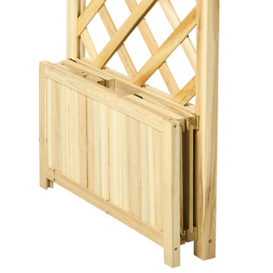 English Elm Outsunny Wooden Garden Arbor with Bench and Trellis for Climbing Vines, 2-Person Outdoor Seating Natural Wood W2225P217551