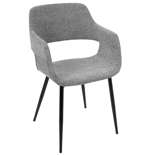 English Elm Contemporary Grey Fabric Dining Chairs with Black Metal Legs for Modern Interiors B202S01265