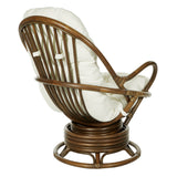 OSP Home Furnishings Kauai Rattan Swivel Rocker Chair Linen