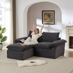 English Elm Modern Corduroy Cloud Sofa - Cozy Modular Seating For Stylish Living Rooms, Apartments & Offices W3396S00031