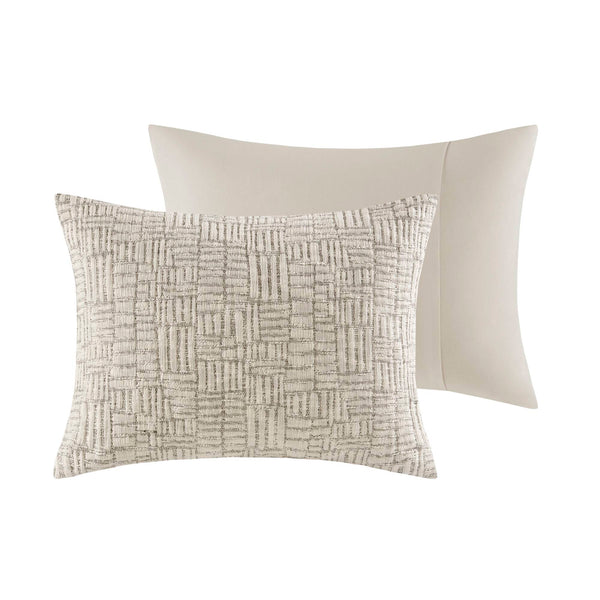 English Elm 3 Piece Oversized Comforter Set Full/Queen - Cotton Blend Face, Plush Polyester Fill, Hotel-Style Cozy Beige 22.83 L x 22.05 W x 11.02 H B035P280375