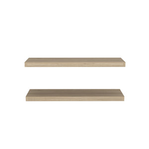English Elm Ecco Floating Shelves Set of 2 — 31.5" Wall-Mounted Matte Particle Board Shelves with Hidden Brackets and Sturdy Support Beige 32 L x 11 W x 4 H B070P242435