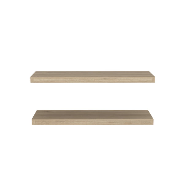 English Elm Ecco Floating Shelves Set of 2 — 31.5" Wall-Mounted Matte Particle Board Shelves with Hidden Brackets and Sturdy Support Beige 32 L x 11 W x 4 H B070P242435