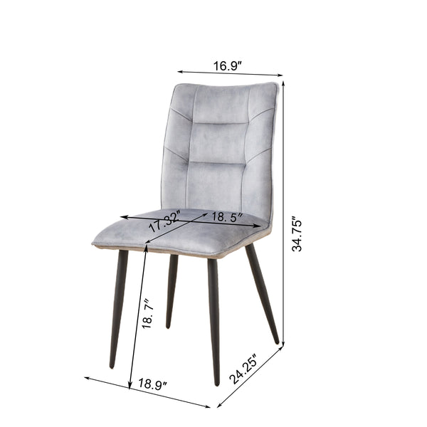 English Elm Modern Velvet Dining Chairs Set Of 2 - Plush Cushioned Seats With Iron Frames In Stylish Colors N842P284569E