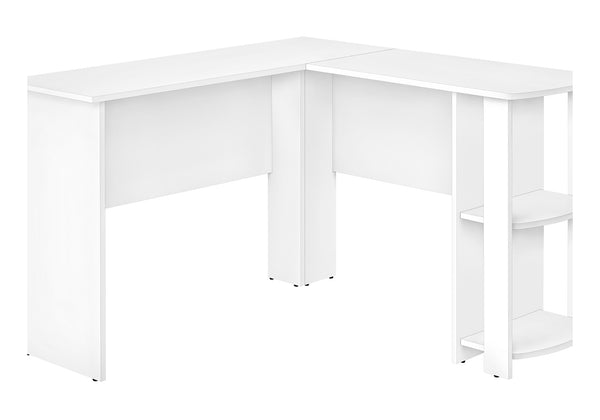 English Elm Computer L-Shaped Desk with Storage Shelves and Closed Cubbies, 47" Corner Workstation for Home Office White 52 L x 20 W x 8 H B2710P219918