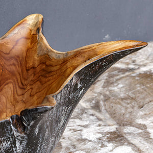 Uttermost Starpetal Solid Teakwood Decorative Bowl Pair Indoor Outdoor Artisan Set