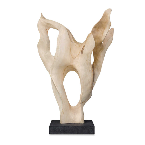 Uttermost Uttermost Hand-carved Bleached Teak Abstract Sculpture on Lava Stone Base 17145