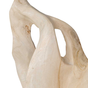 Uttermost Hand-carved Bleached Teak Abstract Sculpture on Lava Stone Base