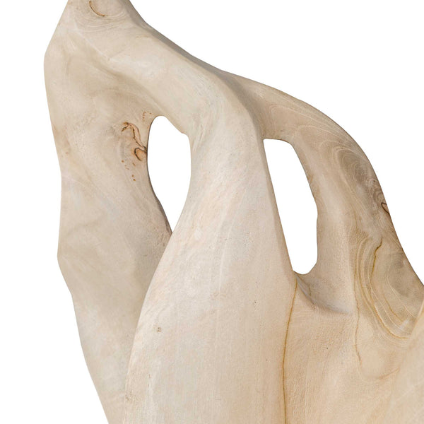 Uttermost Hand-carved Bleached Teak Abstract Sculpture on Lava Stone Base