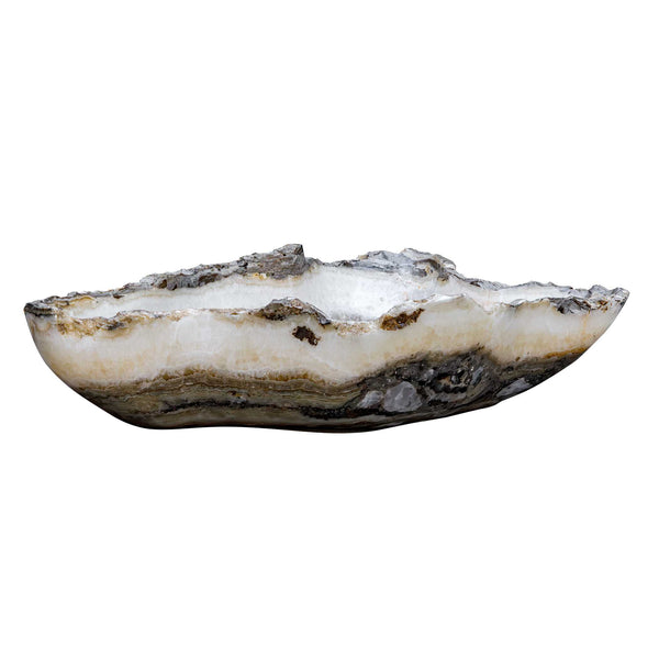 Uttermost Lunara Hand-carved Gray Onyx Stone Bowl Artisan Centerpiece Decor