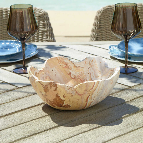 Uttermost Hand-carved Natural Stone Bowl Organic Sculptural Accent for Home or Garden