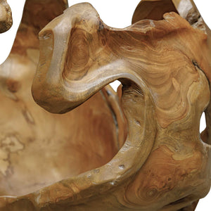 Uttermost Hand-carved Solid Teak Sculptural Bowl Organic Indoor Outdoor Decor