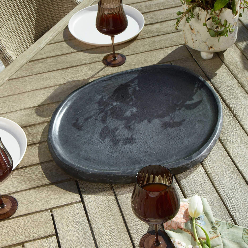 Uttermost Uttermost Handcrafted River Stone Decorative Tray Organic Sculptural Charcoal Finish 17149