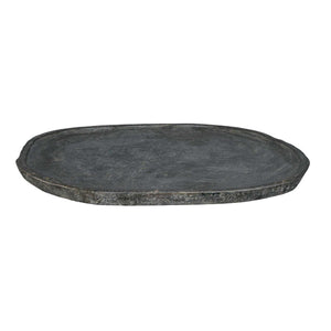 Uttermost Handcrafted River Stone Decorative Tray Organic Sculptural Charcoal Finish