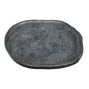Uttermost Handcrafted River Stone Decorative Tray Organic Sculptural Charcoal Finish
