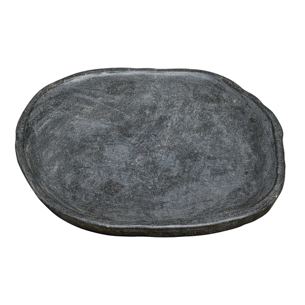 Uttermost Handcrafted River Stone Decorative Tray Organic Sculptural Charcoal Finish