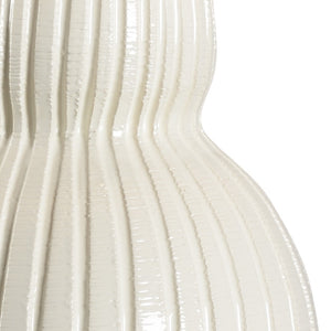 Wildwood Ventura Hand‑Sculpted Italian Ceramic Lamp In Aged Cream With Clear Acrylic Base — Timeless Coastal Elegance 17155