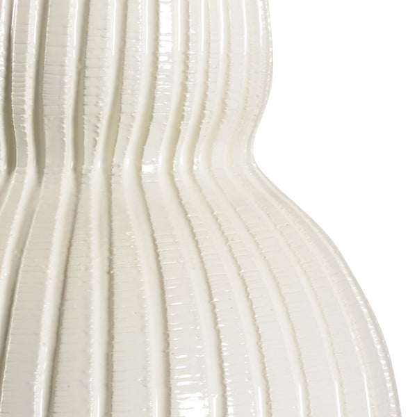 Wildwood Ventura Hand‑Sculpted Italian Ceramic Lamp In Aged Cream With Clear Acrylic Base — Timeless Coastal Elegance 17155