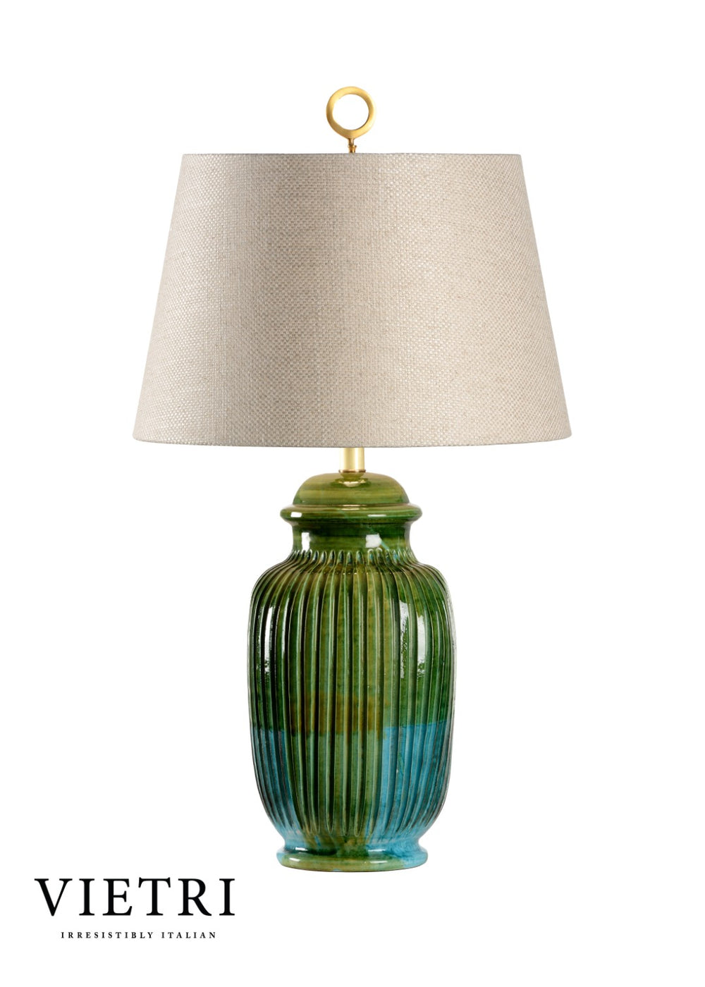 Wildwood San Michele Aquamarine Lamp — Hand‑Sculpted Vietri Ceramic Table Lamp, Coastal Texture & Glow 17156