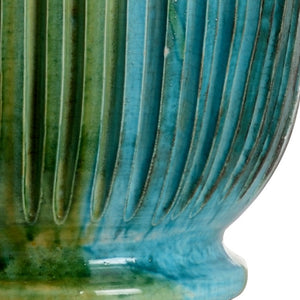 Wildwood San Michele Aquamarine Lamp — Hand‑Sculpted Vietri Ceramic Table Lamp, Coastal Texture & Glow 17156