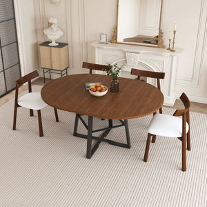 English Elm 59-inch Expandable Glass Top Dining Set Seats 8 with Upholstered Chairs X-base W2700S00112
