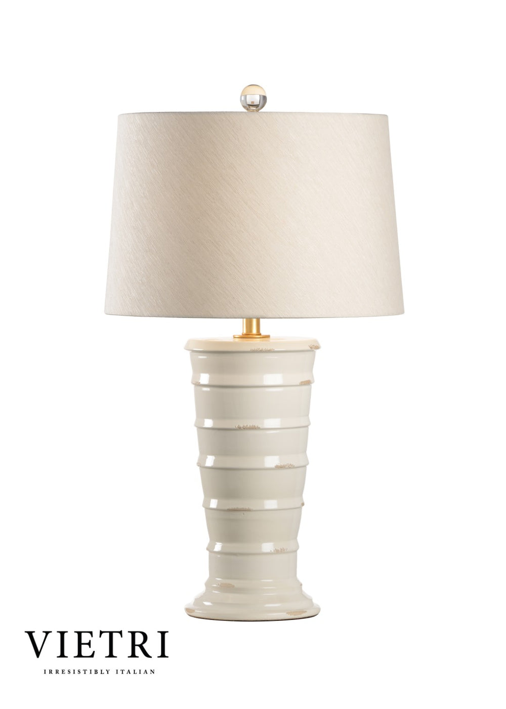 Wildwood Amalfi Hand-Sculpted Table Lamp By Vietri — 30" Aged Cream Ceramic Accent For Timeless Interiors 17165