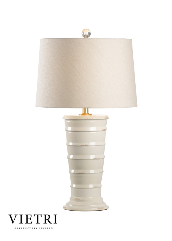 Wildwood Amalfi Hand-Sculpted Table Lamp By Vietri — 30" Aged Cream Ceramic Accent For Timeless Interiors 17165