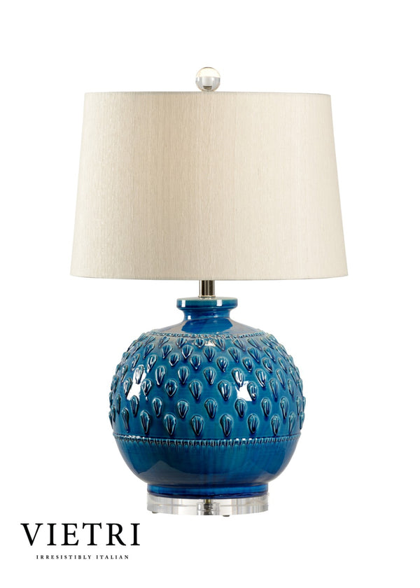 Wildwood Carlotta Hand‑Sculpted Indigo Ceramic Table Lamp With Clear Acrylic Mounting — Artisanal 27" Accent Piece 17167
