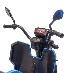 English Elm 12v Kids Electric Cargo Trike with Led Lights Wide Seat Anti-slip Wheels Toddler Ride On Blue W1578P336050