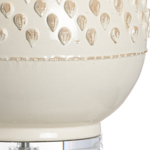 Wildwood Carlotta Hand-Sculpted Italian Ceramic Lamp With Aged Cream Glaze And Raw Silk Shade, 27" H 17168