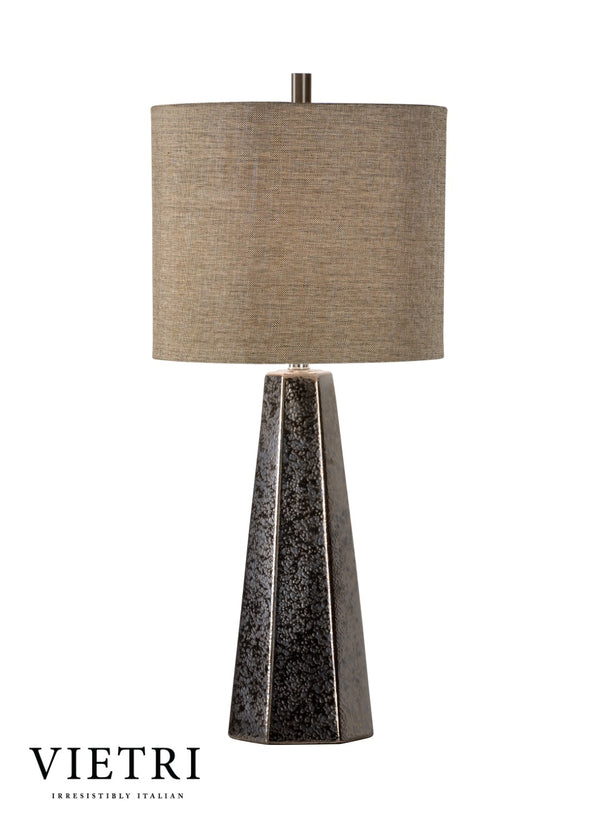 Wildwood Antonella Hand-Sculpted Italian Ceramic Lamp In Textured Bronze Glaze By Vietri — Sculptural Ambient Light 17169