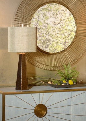 Wildwood Antonella Hand-Sculpted Italian Ceramic Lamp In Textured Bronze Glaze By Vietri — Sculptural Ambient Light 17169