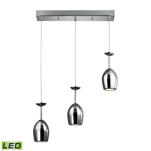 Vasso Chromo 3'' Wide 3-Light Mini Pendant - Polished Chrome 17171/3 Elk Lighting