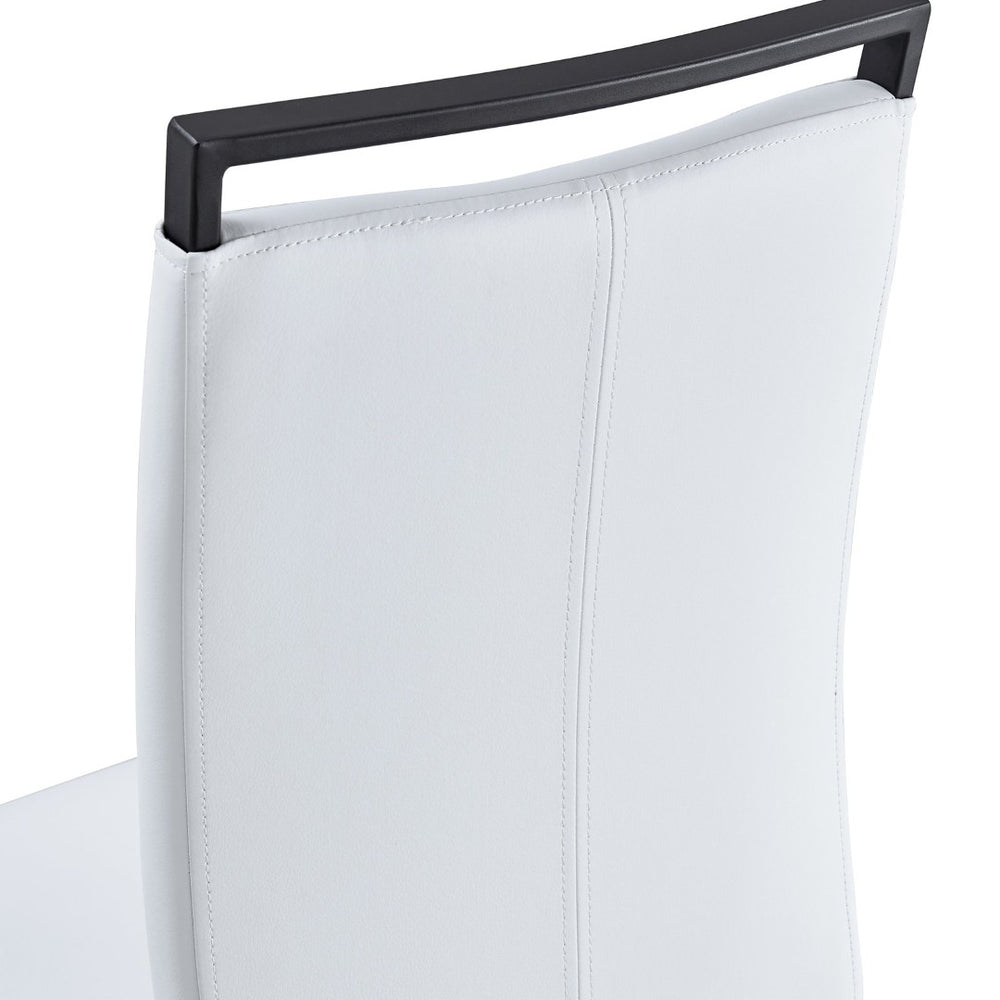 English Elm Table And Chair Set - Modern Grey Marble Mdf Dining Table With Metal Frame & 4 White Pu Chairs W1151S02685-GIGA