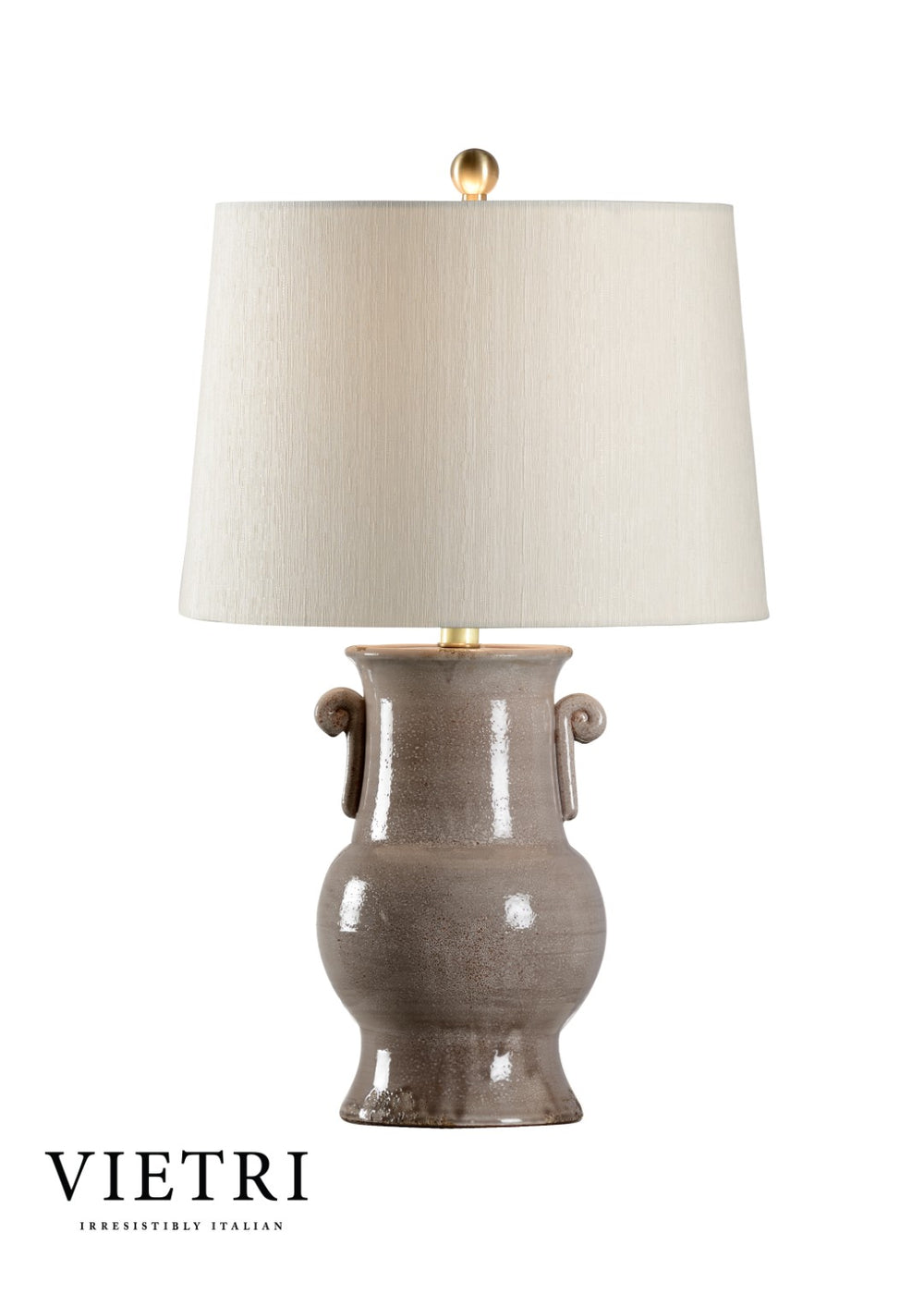 Wildwood Luca Handcrafted Italian Ceramic Table Lamp In Gray Glaze By Vietri — Sculptural Ambient Lighting 17175