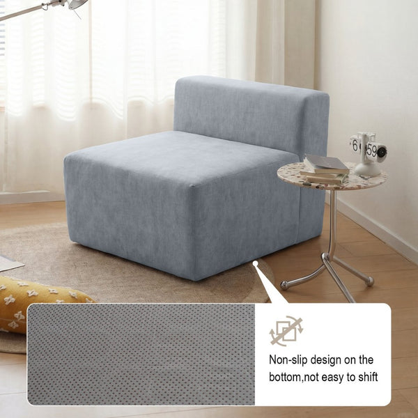 English Elm Cube Velvet Lounge Chair Dense Foam Compact Seat for Bedroom or Studio Apartment W3670P355744