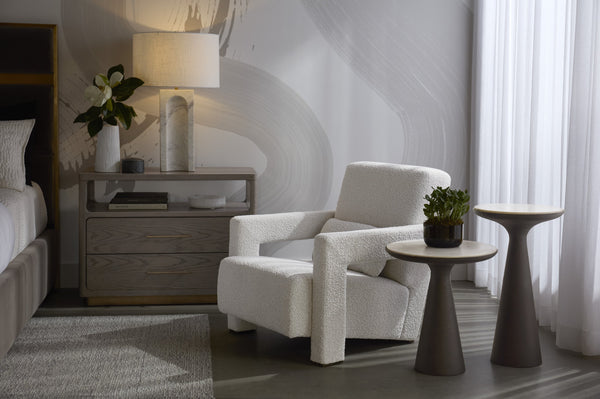 Sunpan Rohe Table Lamp - Elegant Marble Base, Modern Design, Perfect for Living Room or Bedroom Decor White