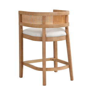 English Elm Christopher Knight Home® - Wood Upholstered Arm Counter Stools Set Of 2 - Beige & Natural Oak, Stylish & Comfortable Design N771P265580Q
