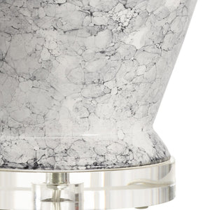 Wildwood Argento Ceramic Urn Lamp By Vietri — Aged Cream & Black Bubble Glaze On Clear Acrylic Base, 31.5" H 17192-2